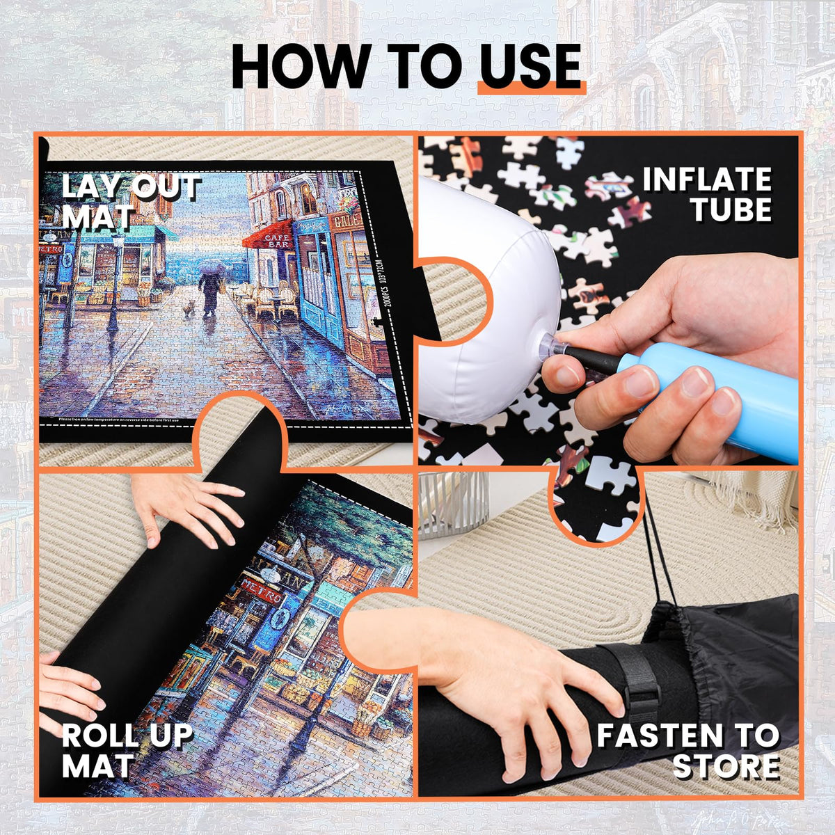Lwoeo smooth top puzzle blanket eases piece sliding