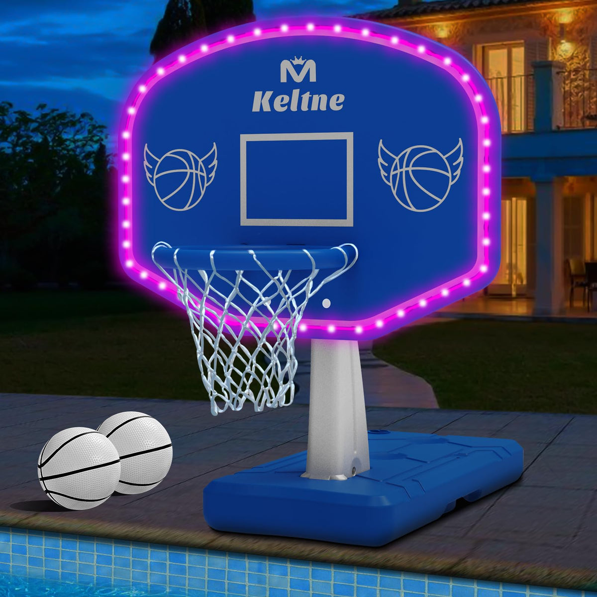Lxheir LED pool basketball hoop assembly for summer fun near water