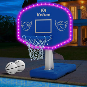 Lxheir LED pool basketball hoop assembly for summer fun near water