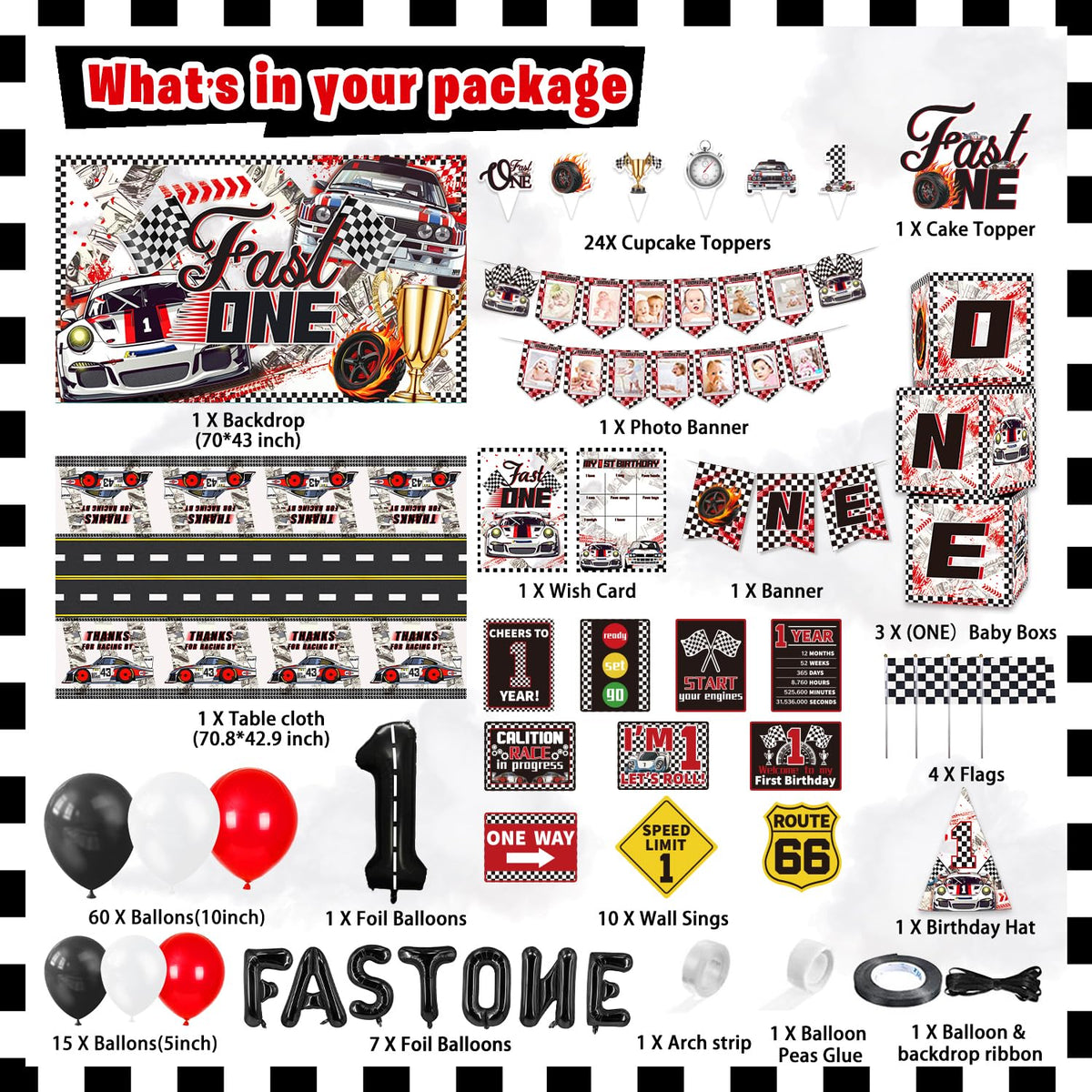 LXlucktim Fast One cupcake toppers brighten treats with playful race car detail