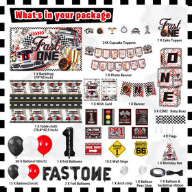 LXlucktim Fast One cupcake toppers brighten treats with playful race car detail