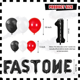 LXlucktim Fast One foil balloons add glossy highlights to any setup