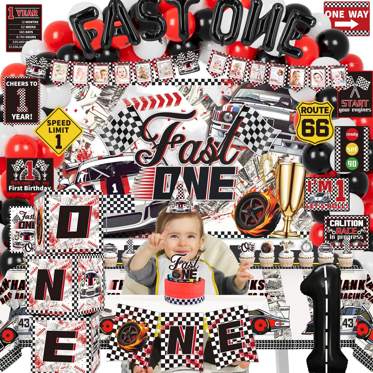LXlucktim Fast One highchair banner accents the seating area beautifully