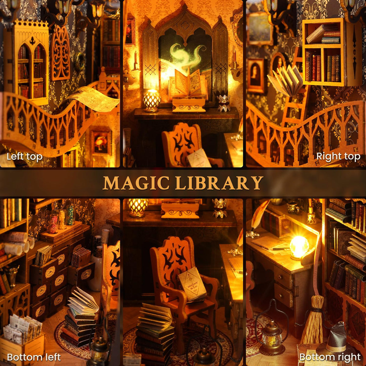 Lycidae Book Nook Kit miniatures create a cozy shelf scene.