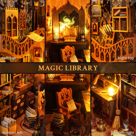 Lycidae Book Nook Kit miniatures create a cozy shelf scene.