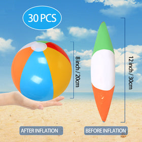 LYDTICK 12in uninflated beach ball for easy size check before inflate.