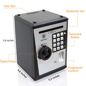 Lyght Mini ATM fingerprint panel demonstrating password protection for kids