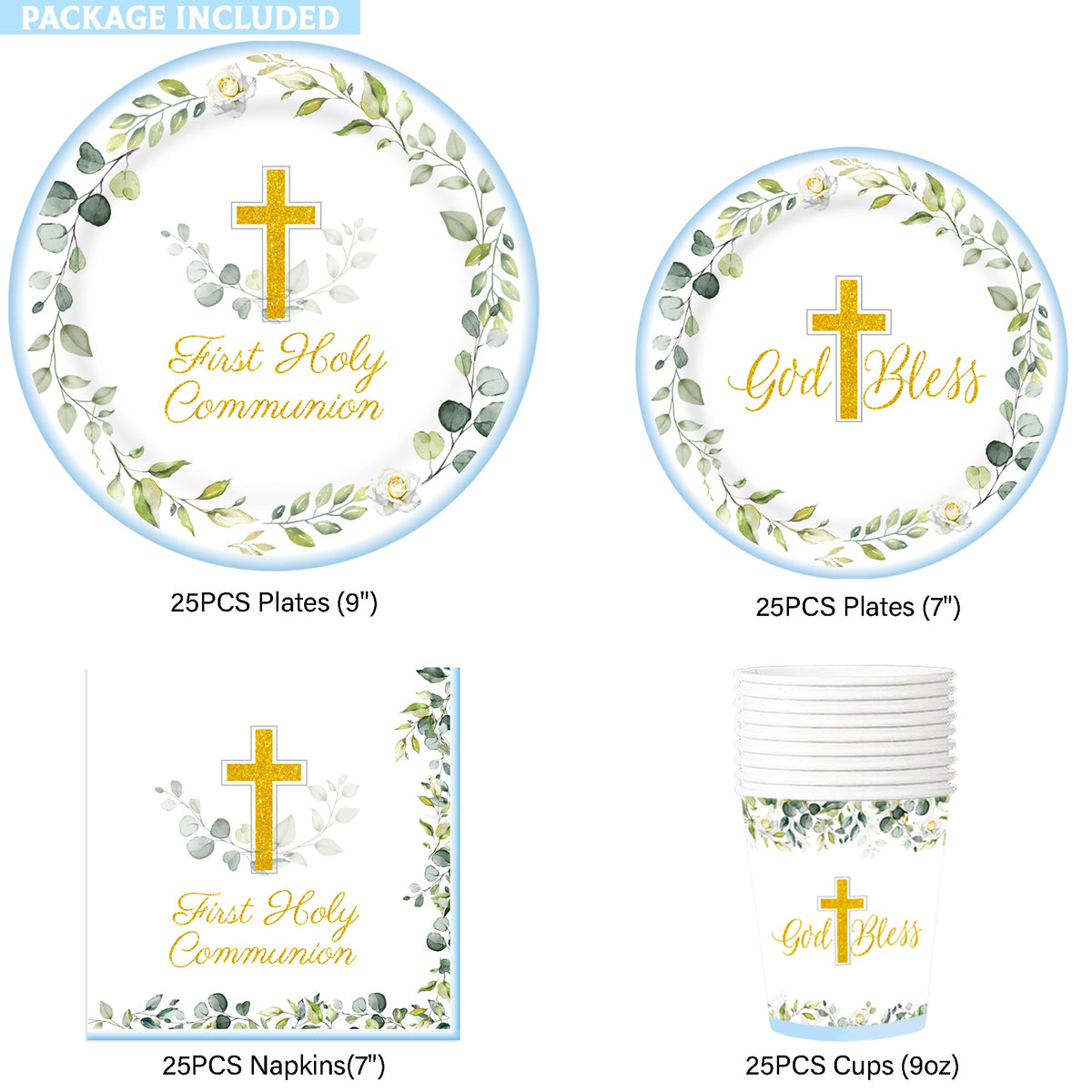 LyhongParty blue 9oz cups suitable for kids and guests.