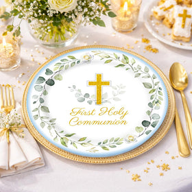 LyhongParty table setting ideas in blue for easy hosting.