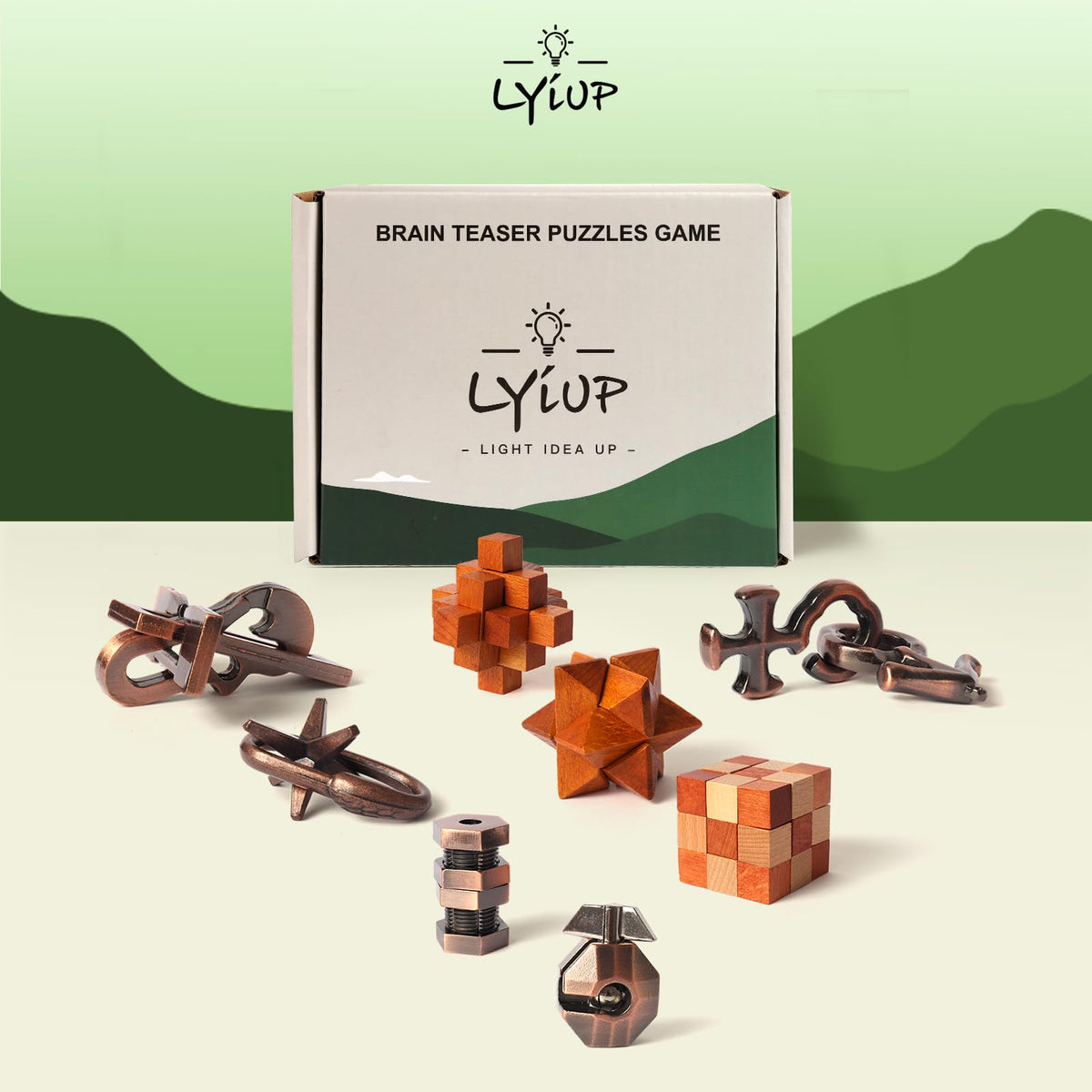 LYiUP brain teaser puzzle gift ready for kids and adults to enjoy challenges