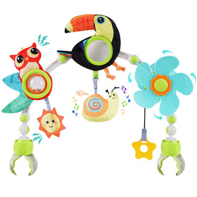 Lynncare adjustable arch bassinet toy with a musical snail for auditory exploration