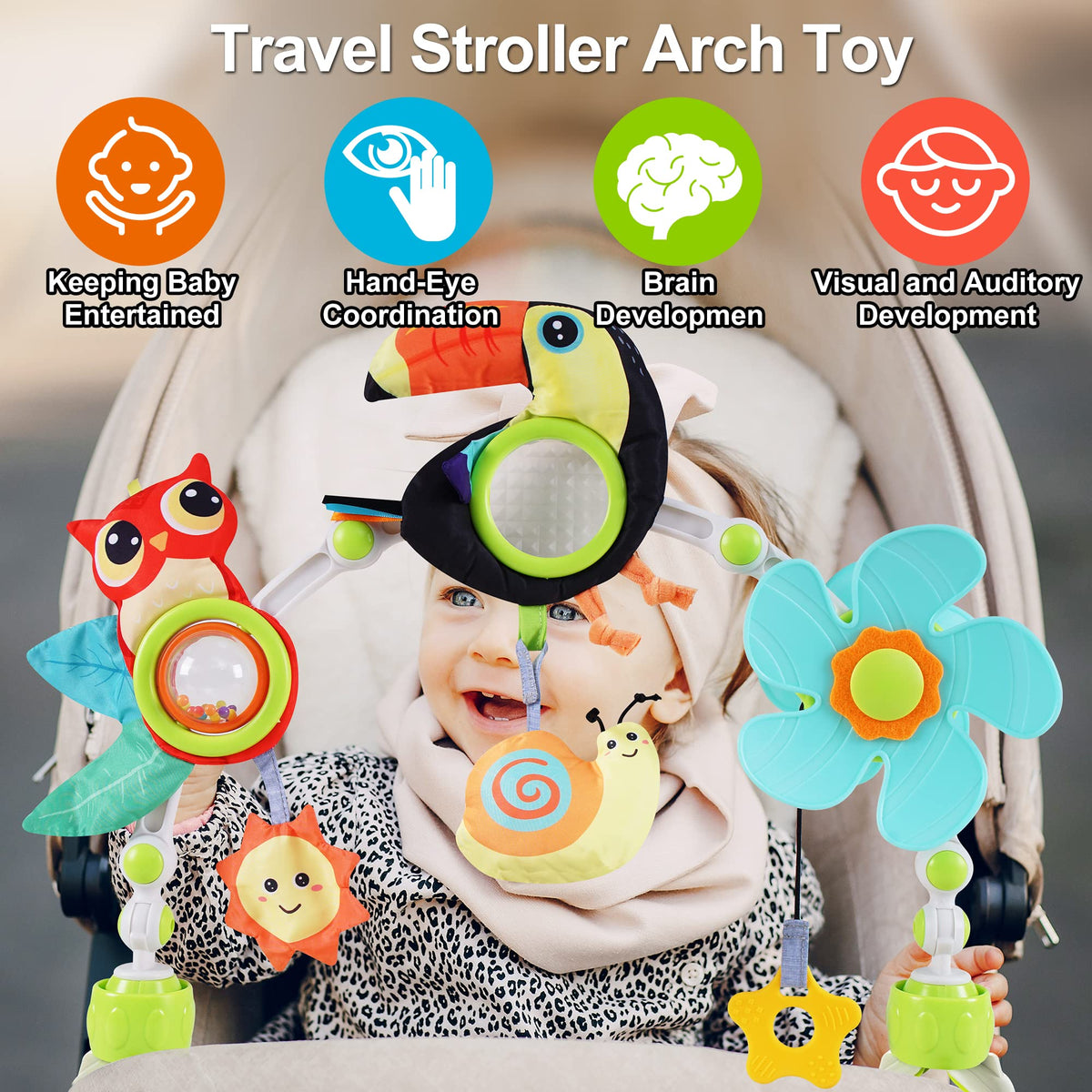 Lynncare arch toy teether providing safe chewing and sensory engagement