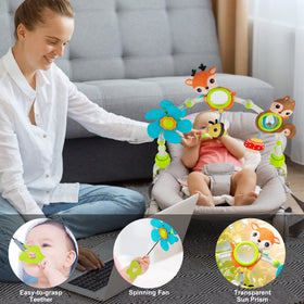 Lynncare arch bassinet toy crinkly texture invites tactile exploration and grip practice.