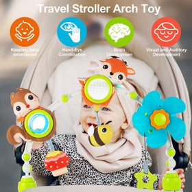 Lynncare arch bassinet toy teether soothes gums and invites grasping play.