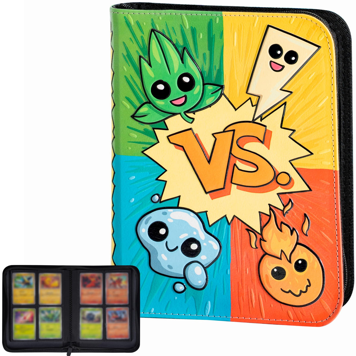 LYNX 3D Card Binder front 3D design highlights vibrant Pokemon-type visuals for collectors.