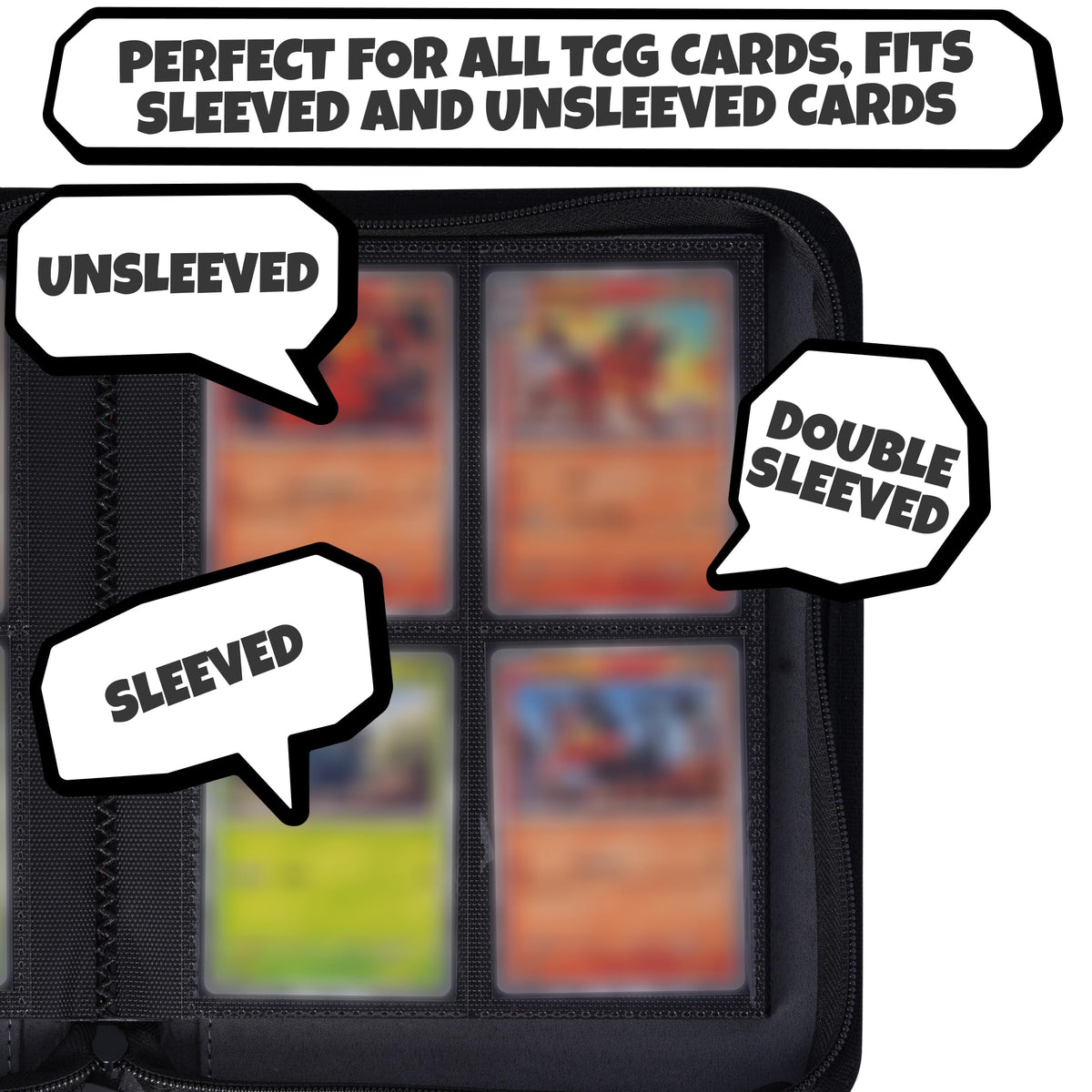 LYNX 3D Card Binder in-use with sleeves demonstrates easy handling and quick access.