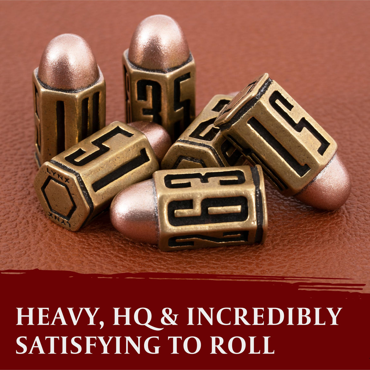 LYNX bullet brass D6 for D&D and RPG battles.