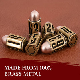 LYNX brass D6 in metal storage box, ideal for travel sessions.
