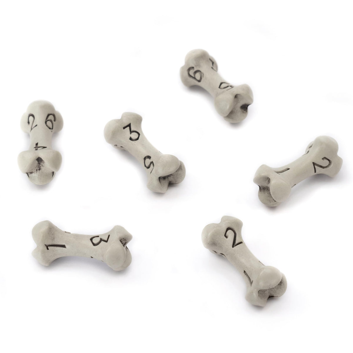 LYNX D6 Skull-Bone dice in Cleaned Bone White for fair rolls