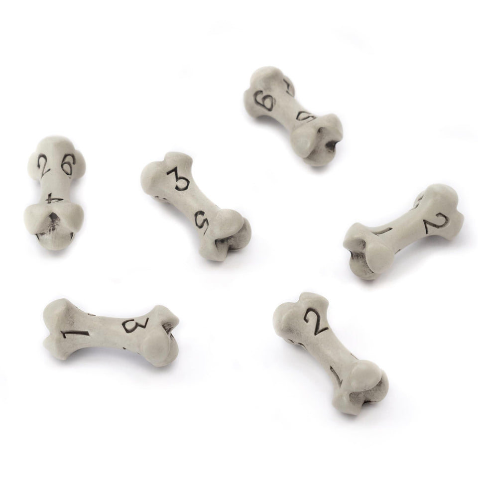 LYNX D6 Skull-Bone dice in Cleaned Bone White for fair rolls