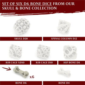 LYNX D6 skull-bone dice with symmetric design for balanced play