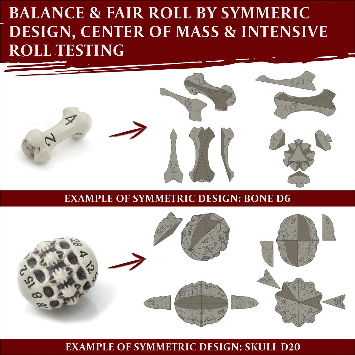 LYNX DND skull-bone D8 dice for quick checks and smooth gameplay.