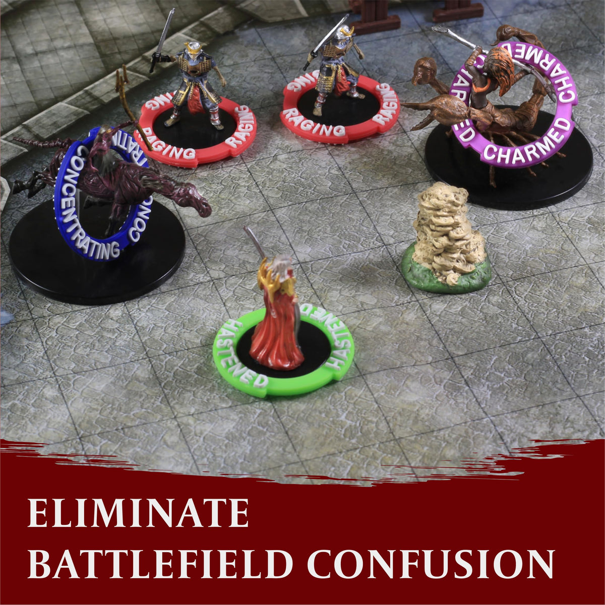 LYNX DND rings fit 25mm miniatures, making base-tracking seamless.