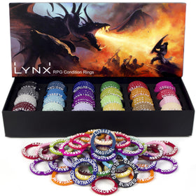 LYNX DND condition markers show 96 rings for 24 effects, keeping combat clear.