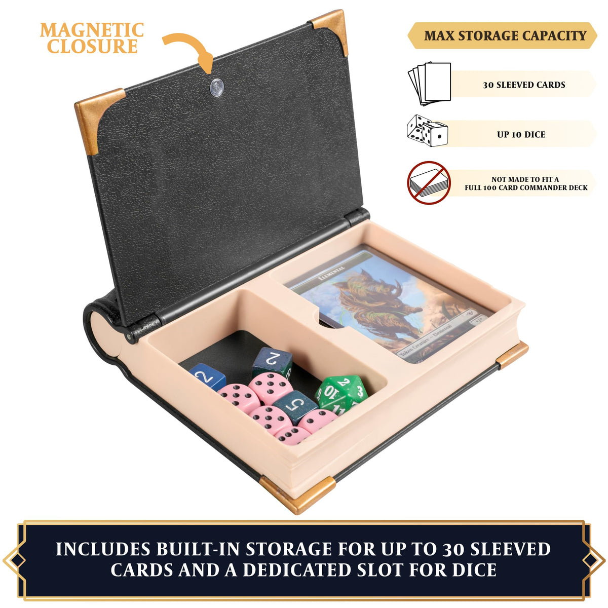 LYNX MTG Commander Codex sleeved cards storage capacity.