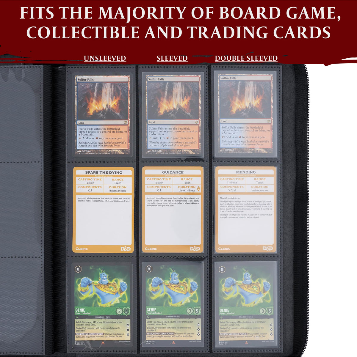 Ideal for MTG, Lorcana, and Pokemon collectors seeking organized storage.