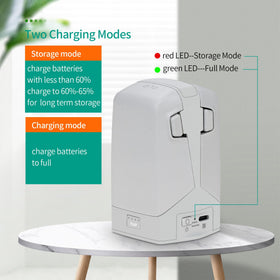 Rear panel of LYONGTECH 45W dual charger showing ports and safety features
