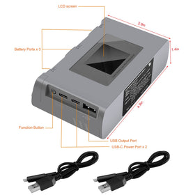 Lyongtech compact charger doubles as storage for batteries during transport