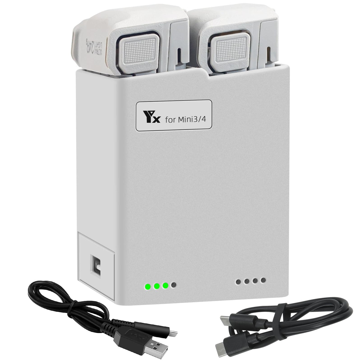 LYONGTECH two-way charging hub powering DJI Mini batteries for travel