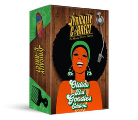 Lyrically Correct 60s-70s trivia cards laid out for a nostalgic game night.