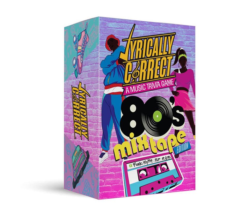 Lyrically Correct 80s Mixtape pack shot—ideal for vibrant party trivia sessions.