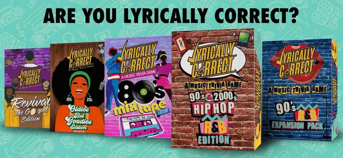 Lyrically Correct 80s Mixtape unboxing shot—shows 140 lyric cards and 10 challenges.