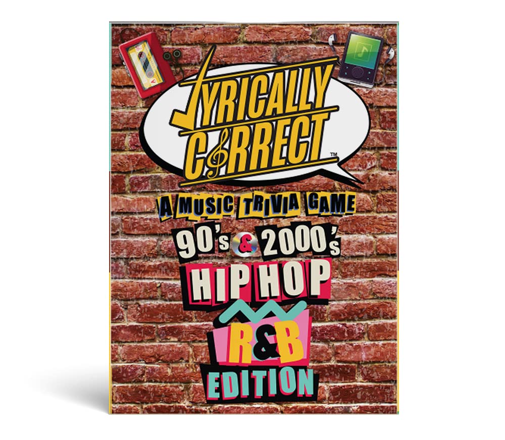 Lyrically Correct trivia card back with lyric prompts for group play