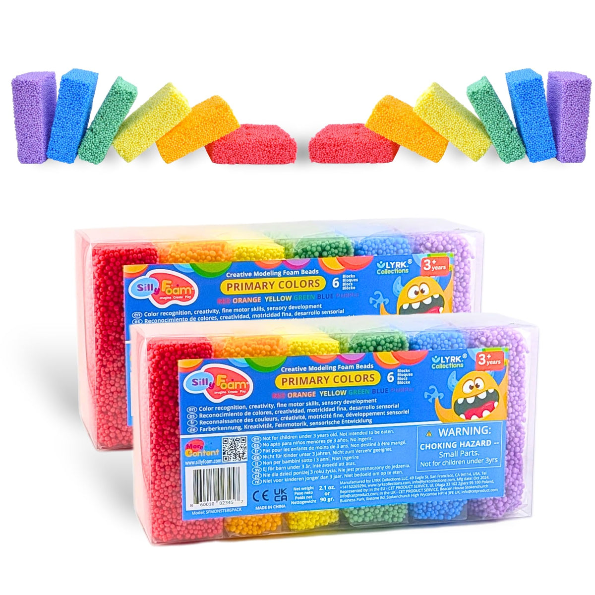 LYRK Collections Silly Foam beads in 6 colors for creative, mess-free crafting