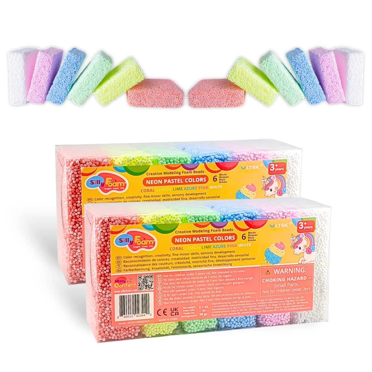 LYRK Collections Silly Foam neon pastel beads palette for creative play and tactile fun
