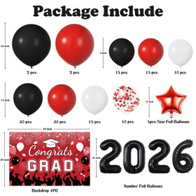 LYVEEF 18in black red balloons for bold, reusable party garlands.