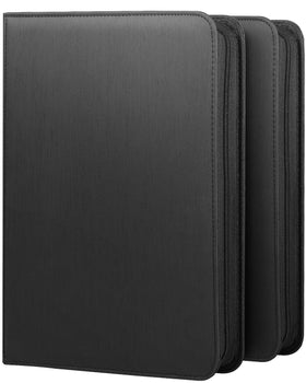 Lzerking 2 pack card binder cover in black PU leather for secure, portable organization.