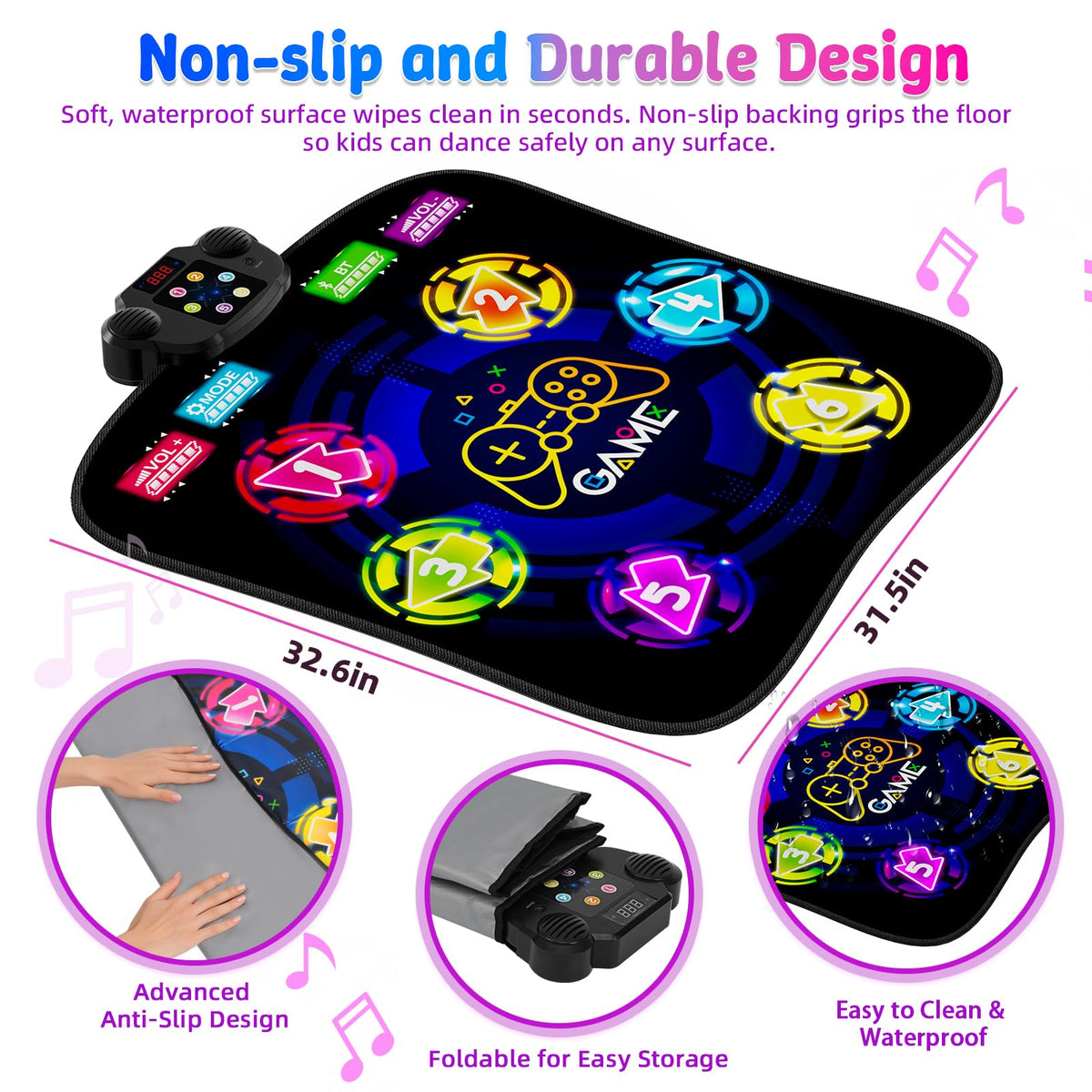 LZFYMXOK Dance Mat includes manual and screwdriver for quick setup