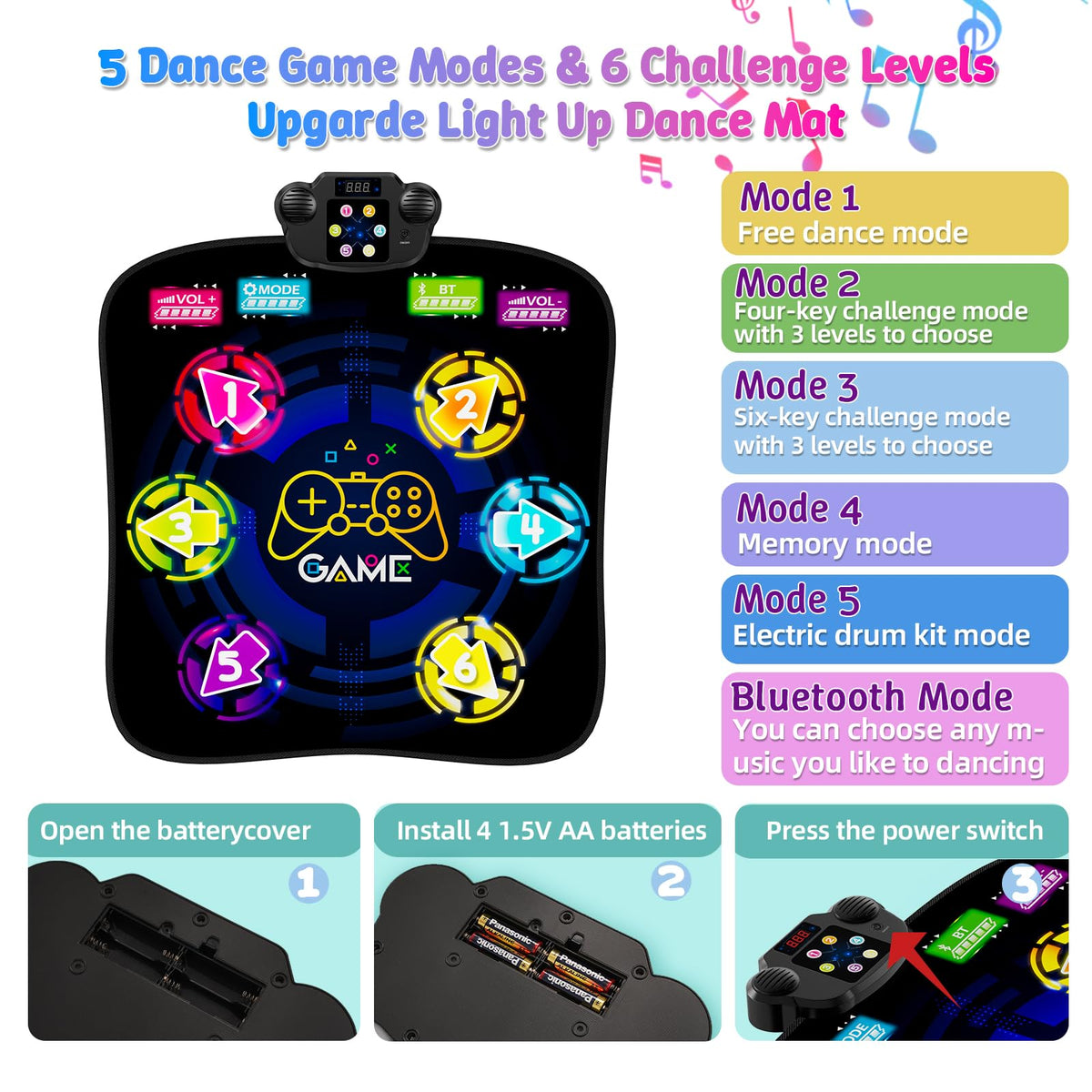 LZFYMXOK Dance Mat side view showing slim profile for easy storage