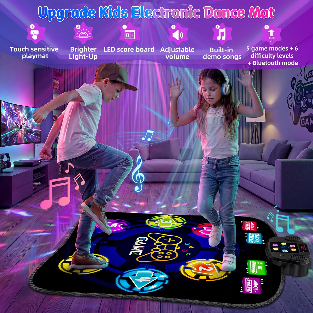LZFYMXOK Dance Mat light-up buttons emphasizing interactive rhythm play