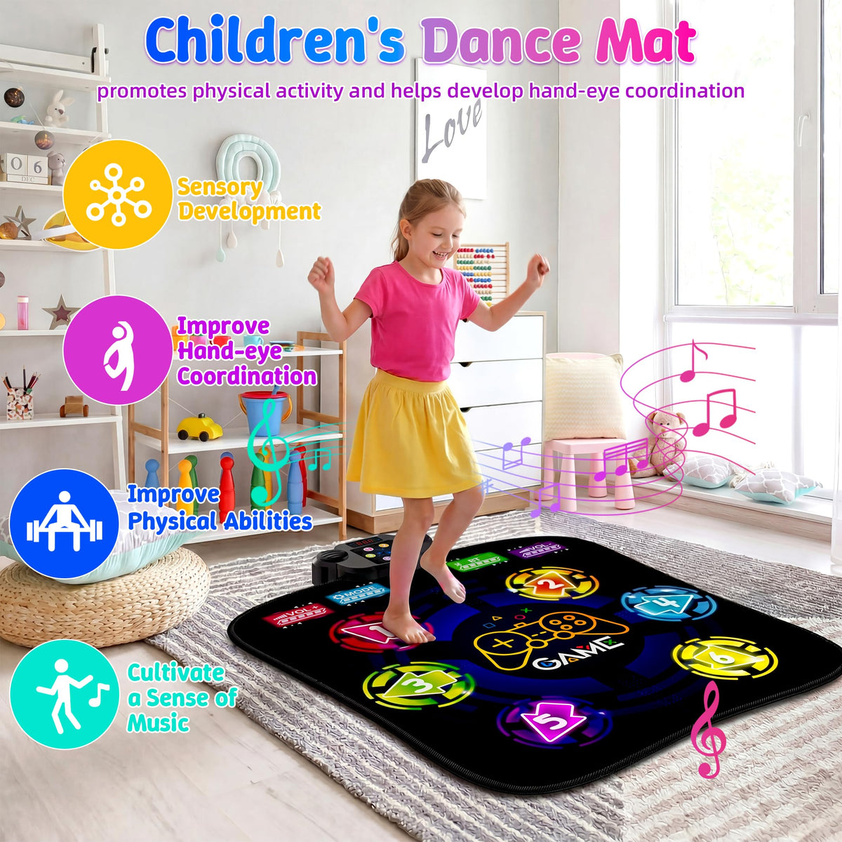 LZFYMXOK Dance Mat non-slip back keeps kids dancing safely