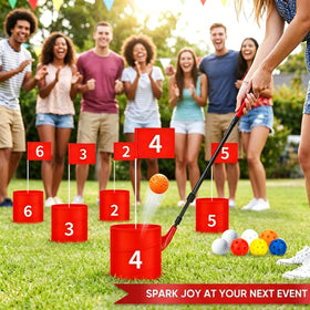 LZHZH Premium Backyard Golf Set mega-pack with 12 balls for longer play.