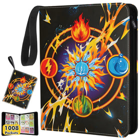 LZSIG 9-pocket binder front view, vibrant artwork and portable protection for collections.