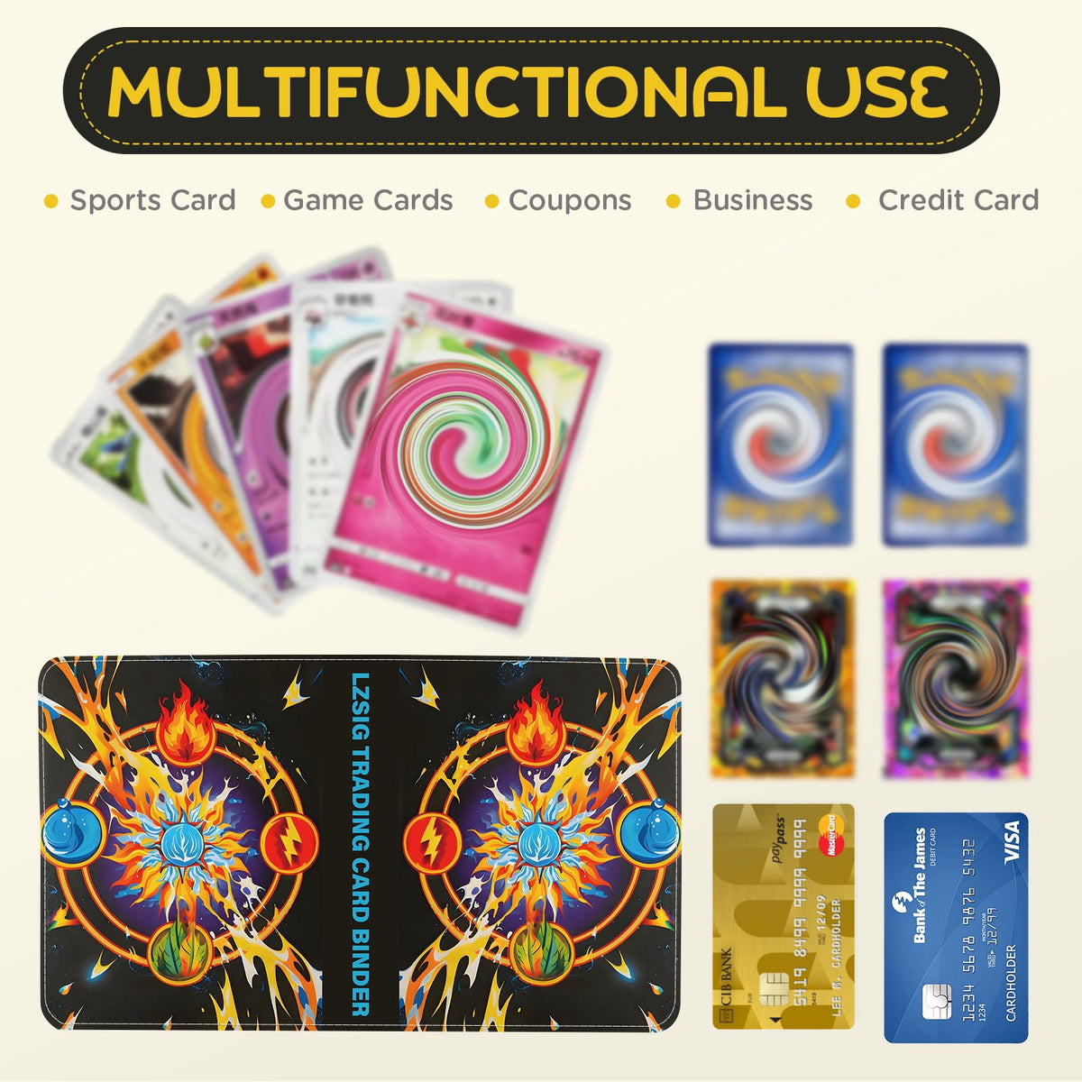 Durable PU leather cover protects cards on the go.