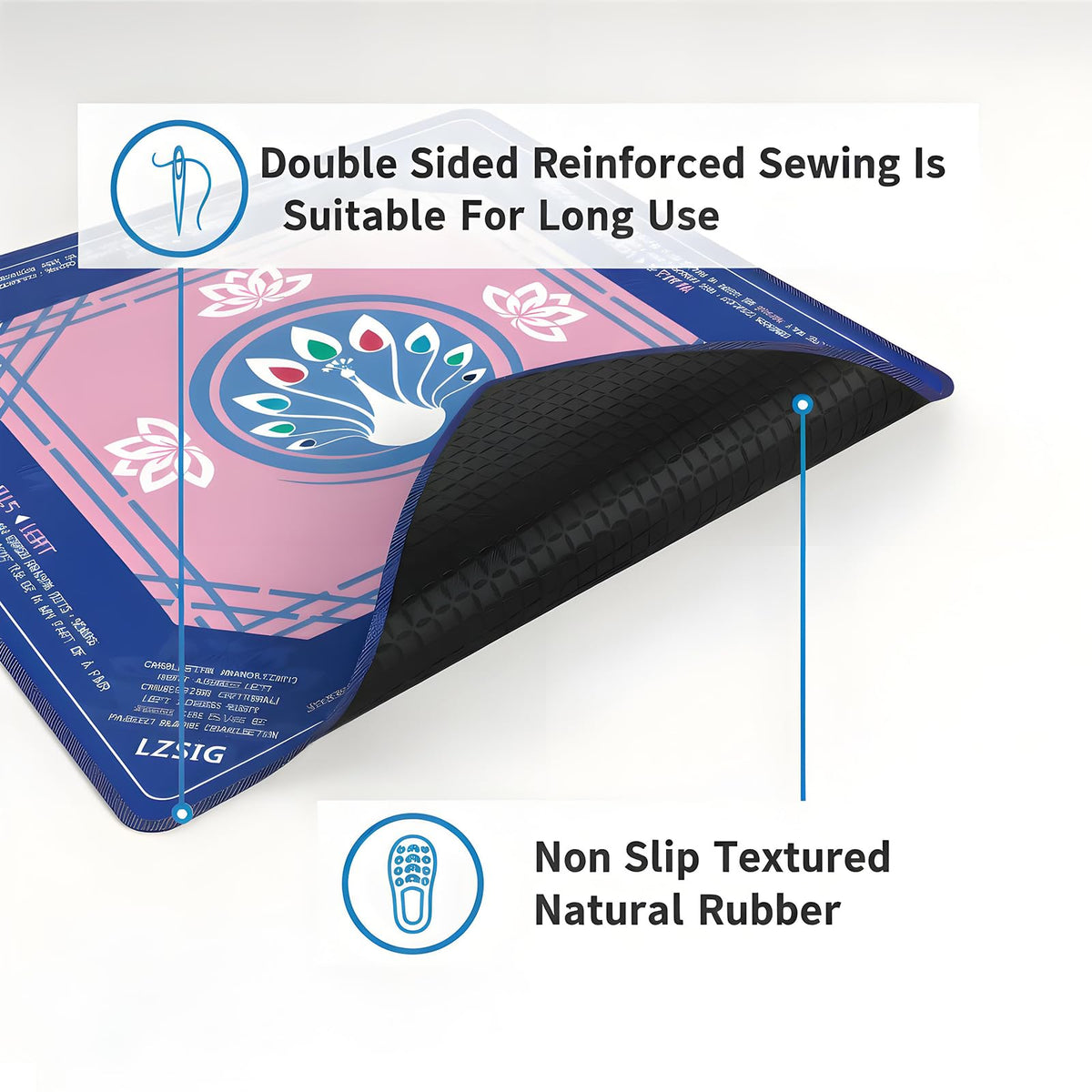 Non-slip base on LZSIG Mahjong Mat keeps mat stable during play