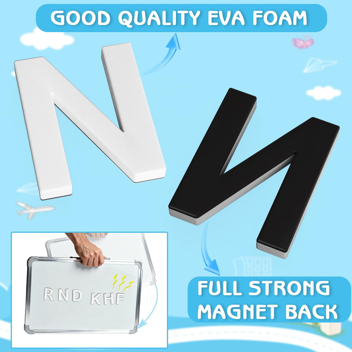 Lzttyee alphabet letters on magnetic whiteboard for quick spelling practice